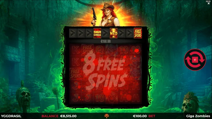 Giga Zombies - inițierea rotirilor gratuite